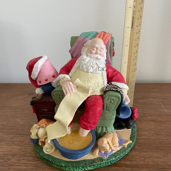 Santa's Best Classic Collectables Figurine Christmas Checking List 1991 Napping - Picture 11 of 14